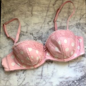 👙 Juicy Couture Pink Polka Dot Bra 36B 👙